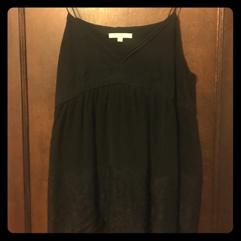 Lot of 2 Madewell silk lace hem tanks